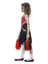 Zombie Cheerleader Costume, Red & Black