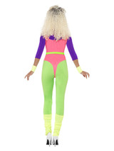 80s Work Out Costume, with Jumpsuit, Neon