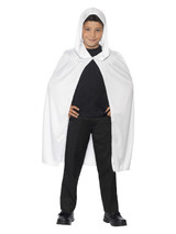 Hooded Cape, White, Long