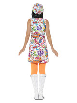 60's Groovy Chick Costume, Multi-Coloured