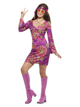 Hippie Chick Costume, Multi-Coloured