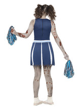 Zombie Cheerleader Costume, Blue