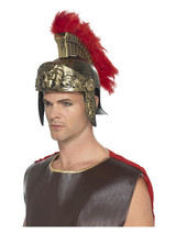 Roman Spartan Helmet, Gold & Red