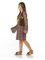 Hippie Girl Costume, with Dress, Multi-Coloured