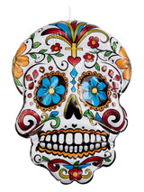 Inflatable Day of the Dead Hanging Skull, White