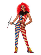 Creepy Clown Costume, Red & Blue