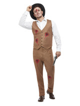 Clyde Zombie Gangster Costume, Brown