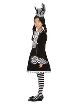 Dark Mad Hatter Costume, Black & White, Girls