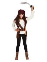 Dark Spirit Pirate Costume, Brown, Girls