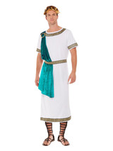 Deluxe Roman Empire Emperor Toga Costume, White