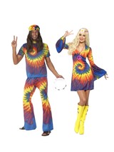 1960s Tie Dye Couples Costume