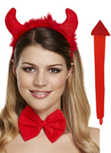 Ladies Red Devil Fancy Dress Kit