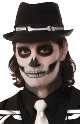 Ladies Mens Halloween Skeleton Bones Fedora Hat