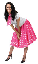 Ladies 1950s Pink Skirt Fancy Dress Costume