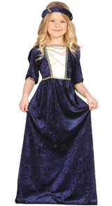 Girls Purple Renaissance Princess Fancy Dress Costume