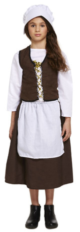 Girls Victorian Maid Fancy Dress Costume 1