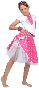 Girls Pink Rock & Roll  Fancy Dress Costume