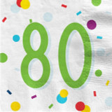 80th Birthday Confetti Party Napkins