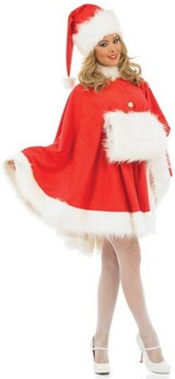 Ladies 3 Piece Christmas Santa Cape Set