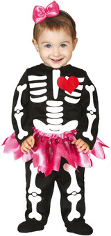 Baby Girls Day of the Dead Skeleton Fancy Dress Costume