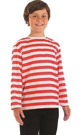 Boys Red & White Striped Fancy Dress Top