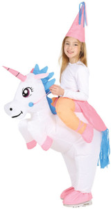 Girls Ride On Inflatable Unicorn Fancy Dress Costume