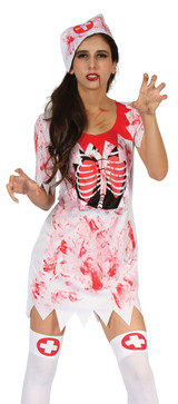 Ladies Zombie Nurse Fancy Dress Costume 4