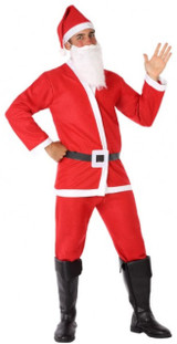 Mens Red Santa Suit Fancy Dress Costume