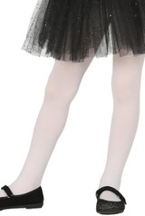 Girls White Fancy Dress Tights