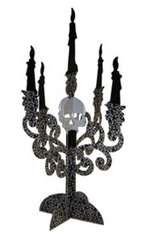 Halloween Skull Candelabra Decorations x 2