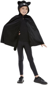 Girls Black Cat Fancy Dress Cape