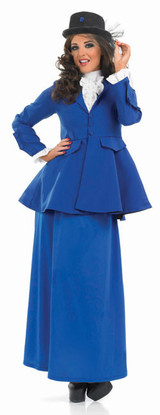 Ladies Blue Victorian Fancy Dress Costume