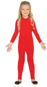 Child's Red Bodysuit Fancy Dress Costume