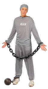 Mens Classic Prisoner Fancy Dress Costume