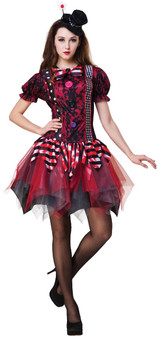 Ladies Horror Clown Fancy Dress Costume