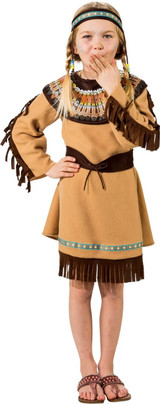 Girls Native Indian Princess Fancy Dress Costume