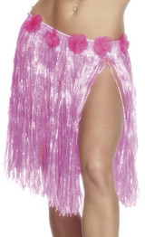 Ladies Pink Hawaiian Grass Skirt