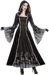 Ladies Hooded Soul Eater Halloween Fancy Dress Costume