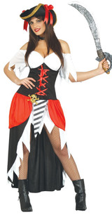 Ladies Pirate Maiden Fancy Dress Costume