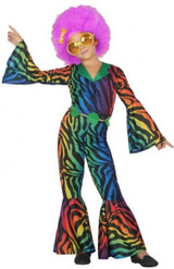 Child's Rainbow Jumpsuit Fancy Dress Costume