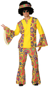 Mens Colourful Hippy Fancy Dress Costume