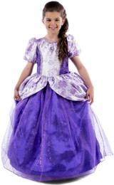 Girls Deluxe Purple Princess Fancy Dress Costume