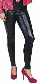 Ladies Black Faux Leather Leggings