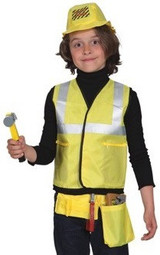 Childrens 6 piece Workman Fancy Dress Costume