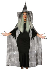 Ladies Grey Witch Fancy Dress Costume Kit