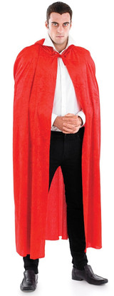Adult Red Velour Hooded Cape