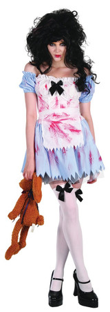 Ladies Zombie Alice in Wonderland Fancy Dress Costume