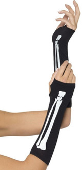 Ladies Fingerless Skeleton Gloves