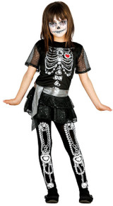 Girls Diamond Skeleton Fancy Dress Costume