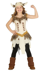 Girls Historical Viking Fancy Dress Costume